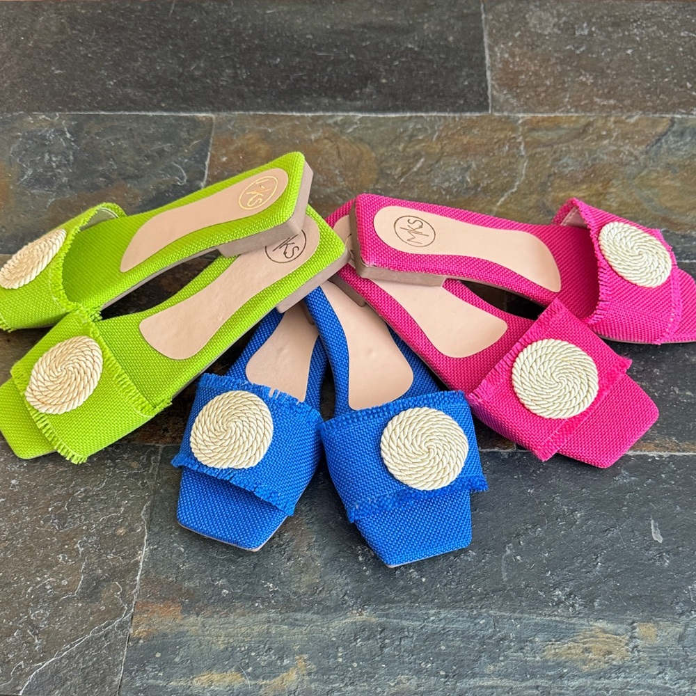 Stylish Women's Sandals in Green, Blue, and Pink